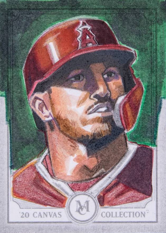 2020 Topps Museum Collection Canvas Collection Originals Sketch Mike Trout # Baseball Card