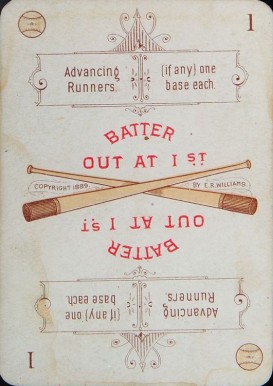 1889 E.R. Williams Card Game Batter Out at First #1 Baseball Card