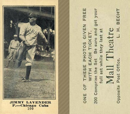 1916 Mall Theatre Jimmy Lavender #100 Baseball Card