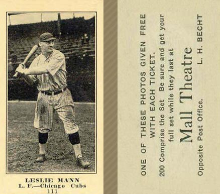 1916 Mall Theatre Leslie Mann #111 Baseball Card