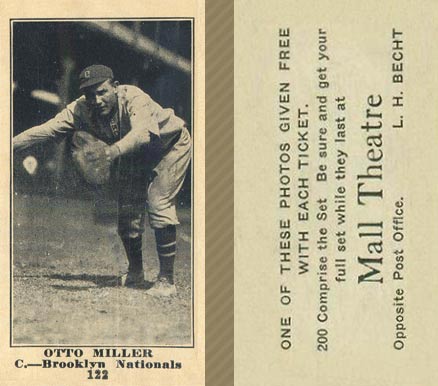 1916 Mall Theatre Otto Miller #122 Baseball Card