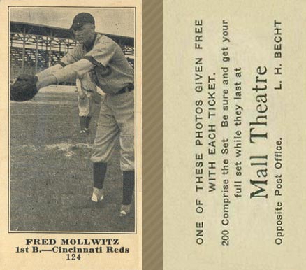 1916 Mall Theatre Fred Mollwitz #124 Baseball Card
