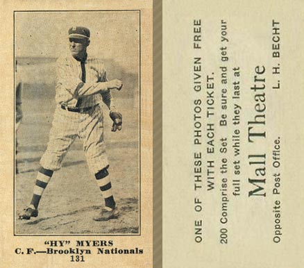 1916 Mall Theatre Hy Myers #131 Baseball Card