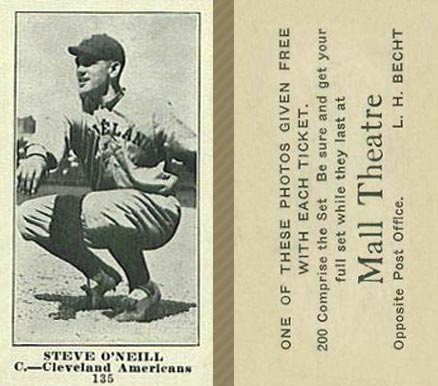 1916 Mall Theatre Steve O'Neill #135 Baseball Card