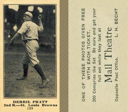 1916 Mall Theatre Derril Pratt #139 Baseball Card