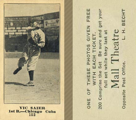 1916 Mall Theatre Vic Saier #152 Baseball Card