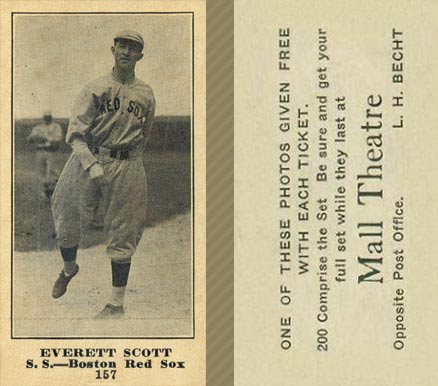 1916 Mall Theatre Everett Scott #157 Baseball Card