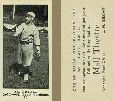 1916 Mall Theatre Al Betzel #16 Baseball Card