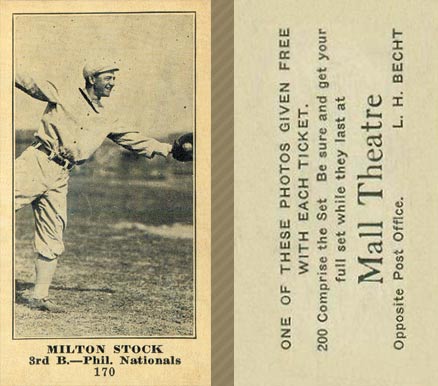 1916 Mall Theatre Milton Stock #170 Baseball Card