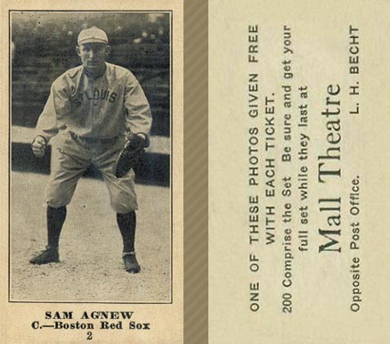 1916 Mall Theatre Sam Agnew #2 Baseball Card