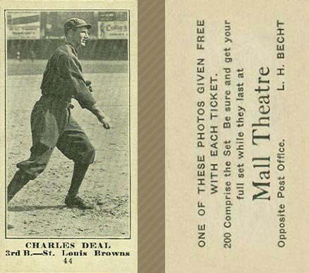 1916 Mall Theatre Charles Deal #44 Baseball Card