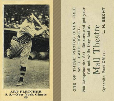 1916 Mall Theatre Art Fletcher #60 Baseball Card