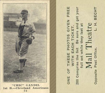 1916 Mall Theatre Chic Gandil #64 Baseball Card