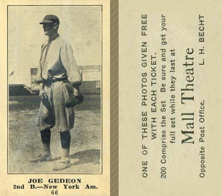1916 Mall Theatre Joe Gedeon #66 Baseball Card