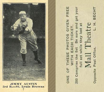 1916 Mall Theatre Jimmy Austin #7 Baseball Card