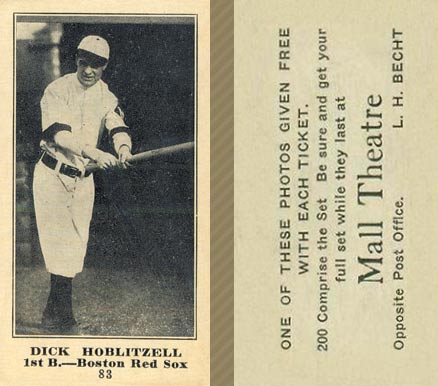 1916 Mall Theatre Dick Hoblitzell #83 Baseball Card
