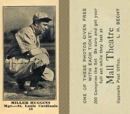 1916 Mall Theatre Miller Huggins #86 Baseball Card