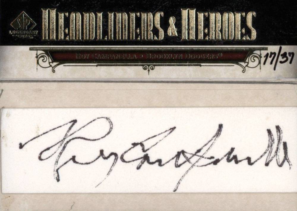 2008 SP Legendary Cuts Headliners & Heroes Cut Signatures Roy Campanella #HH-RC Baseball Card