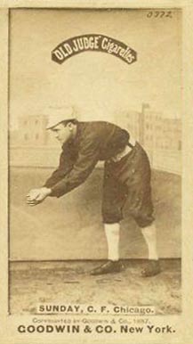 1887 Old Judge Sunday, C.F. Chicago #446-1a Baseball Card