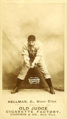 1887 Old Judge Hellman, C., Sioux Citys #221-4a Baseball Card