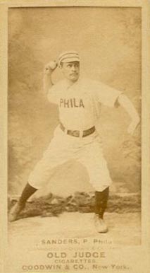 1887 Old Judge Sanders, P., Phila #398-2a Baseball Card