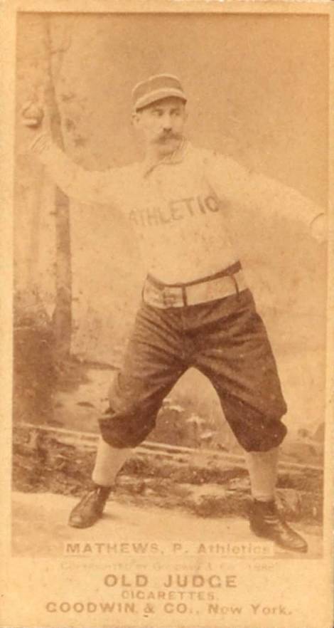 1887 Old Judge Mathews, P. Athletics #296-2a Baseball Card