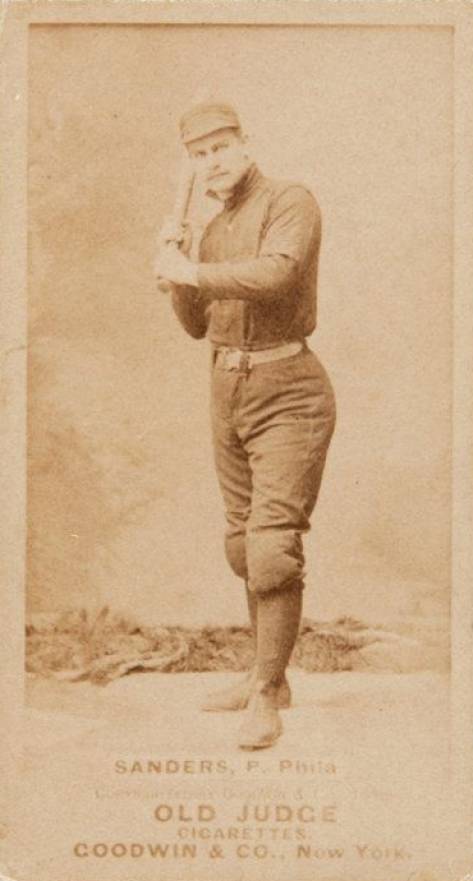 1887 Old Judge Sanders, P., Phila #398-4a Baseball Card