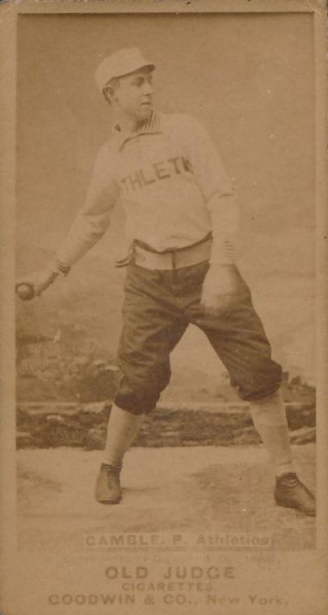 1887 Old Judge Gamble, P., Athletics #178-2a Baseball Card