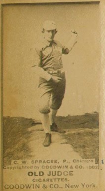 1887 Old Judge C.W. Sprague, P., Chicago #433-6a Baseball Card
