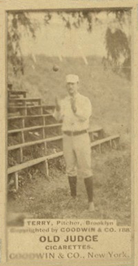 1887 Old Judge Terry, Pitcher, Brooklyns #455-5a Baseball Card