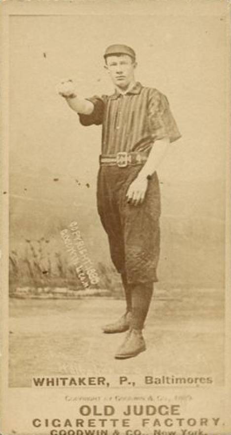 1887 Old Judge Whitaker, P., Baltimores #495-4a Baseball Card