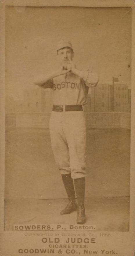 1887 Old Judge Sowders, P., Boston #431-1a Baseball Card