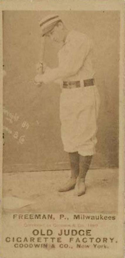 1887 Old Judge Freeman, P., Milwaukees #171-1a Baseball Card
