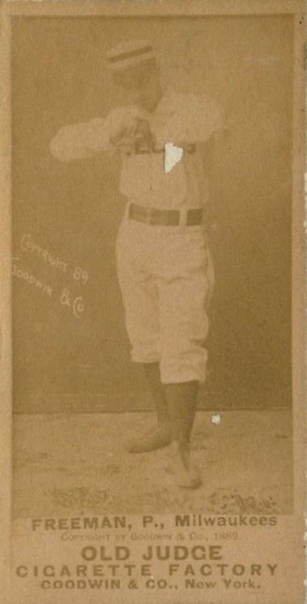 1887 Old Judge Freeman, P., Milwaukees #171-2a Baseball Card