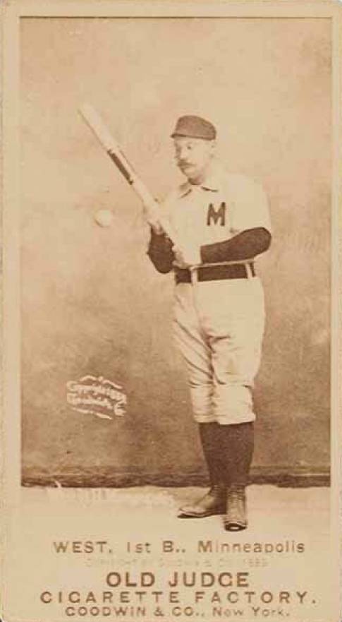 1887 Old Judge West, 1st B., Minneapolis #490-2a Baseball Card