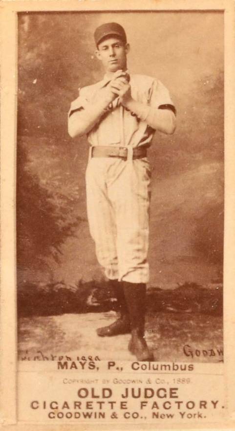 1887 Old Judge Mays, P., Columbus #299-3a Baseball Card