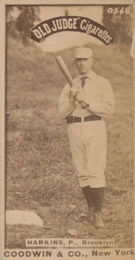 1887 Old Judge Harkins, P., Brooklyn #214-1a Baseball Card