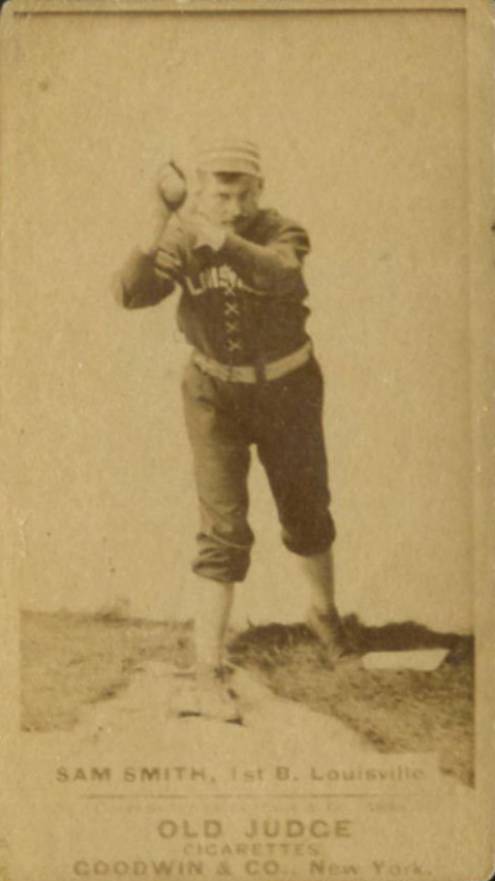 1887 Old Judge Sam Smith, 1st B. Louisville #421-2a Baseball Card