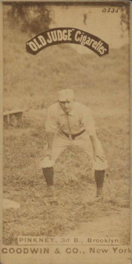 1887 Old Judge Pinkney, 3rd B., Brooklyn #370-2a Baseball Card