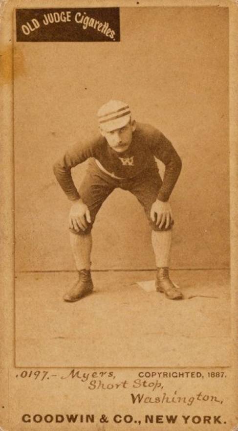 1887 Old Judge Myers, Short Stop, Washingtons #338-3b Baseball Card