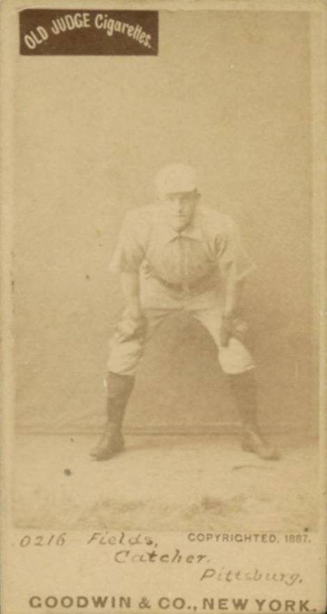 1887 Old Judge Fields, Catcher, Pittsburg #160-6b Baseball Card
