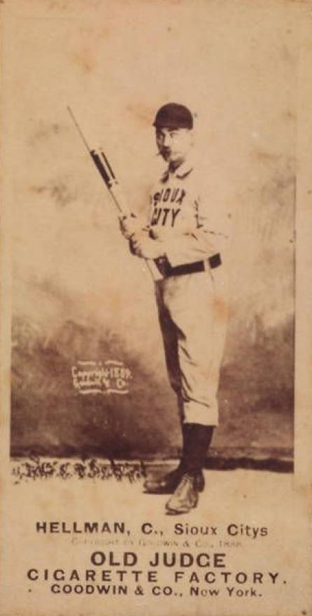 1887 Old Judge Hellman, C., Sioux Citys #221-1a Baseball Card