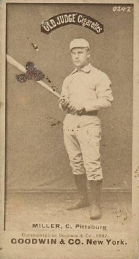 1887 Old Judge Miller, C., Pittsburg #323-1b Baseball Card