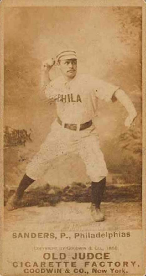 1887 Old Judge Sanders, P., Philadelphias #398-2b Baseball Card