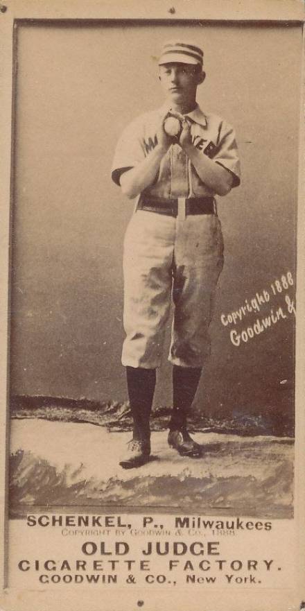1887 Old Judge Schenkel, P. Milwaukees #401-2b Baseball Card