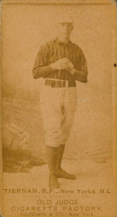 1887 Old Judge Tiernan, R. F., New Yorks (NL) #457-1c Baseball Card