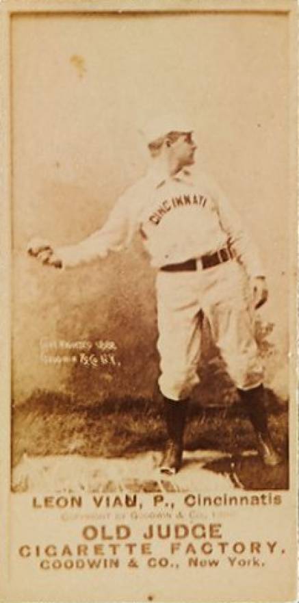 1887 Old Judge Leon Viau, P., Cincinnatis #473-4a Baseball Card
