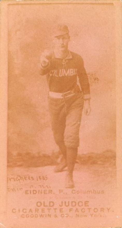 1887 Old Judge Eidner, P., Columbus #484-4b Baseball Card