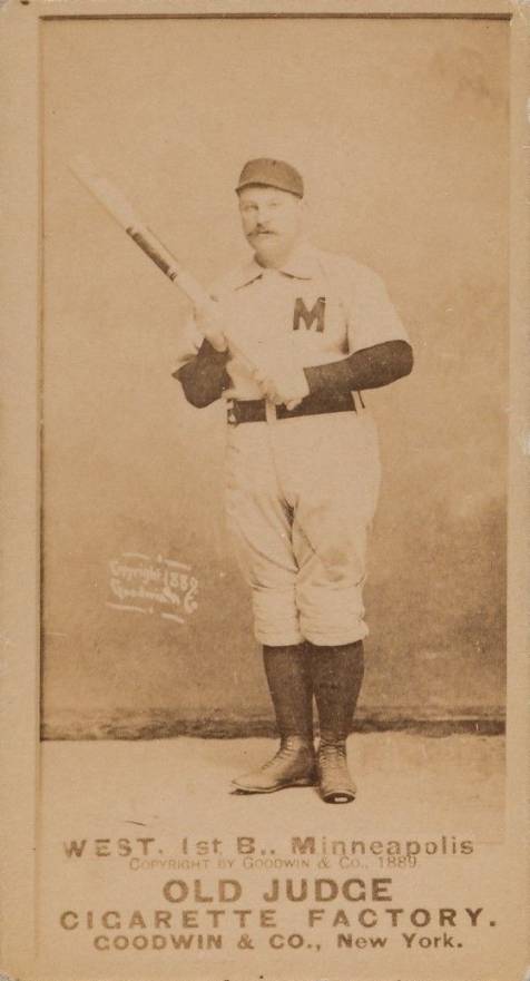 1887 Old Judge West, 1st B., Minneapolis #490-1a Baseball Card