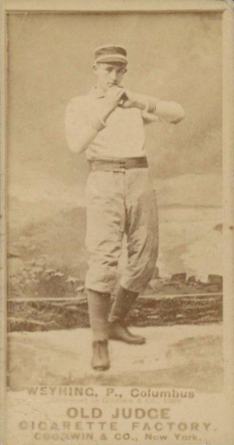 1887 Old Judge Weyhing, P., Columbus #492-1b Baseball Card